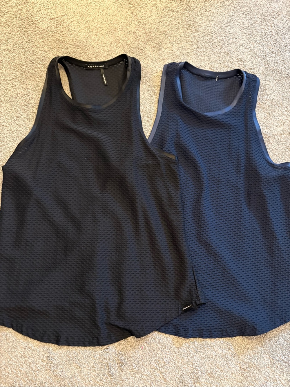 Koral Women’s  Textured Athletic Tanks with satin trim M